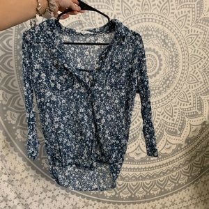 Aeropostale Floral Button Up Blouse